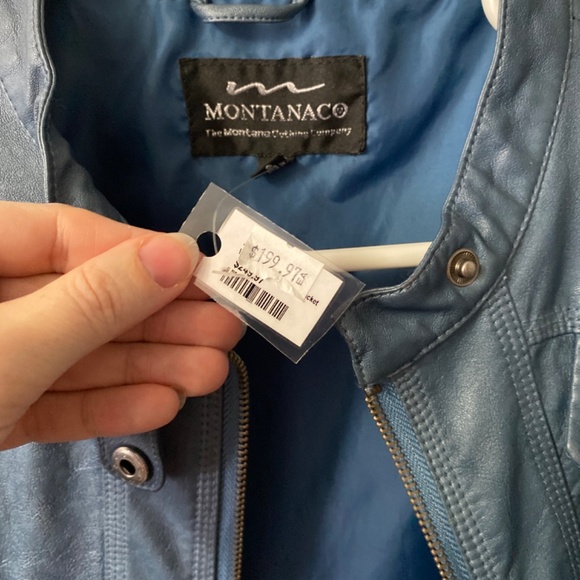 Brand new Montanaco faux leather vest size S, blue - Picture 3 of 4